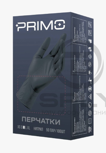 100 шт Перчатки Primo нитрил чёрные